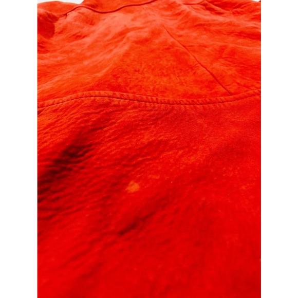 Lone Pine Women's Red Suede Leather Jacket Size M Reversible Collar Flip Cuffs - Picture 12 of 12